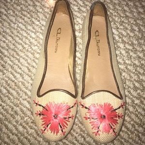 Espadrille Texture Flat with Flower Stitching!!🌸